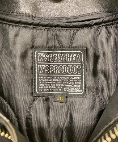 KADOYA（カドヤ）KADOYA (カドヤ) ライナー付きシングルレザーライダースジャケット ブラック サイズ:3Lの古着・服飾アイテム