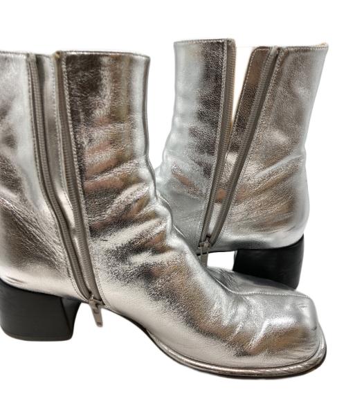 ALM.（アルム）ALM. (アルム) ADELA LEATHER BOOTS(アデラ レザー ブーツ) シルバー サイズ:SIZE24㎝の古着・服飾アイテム