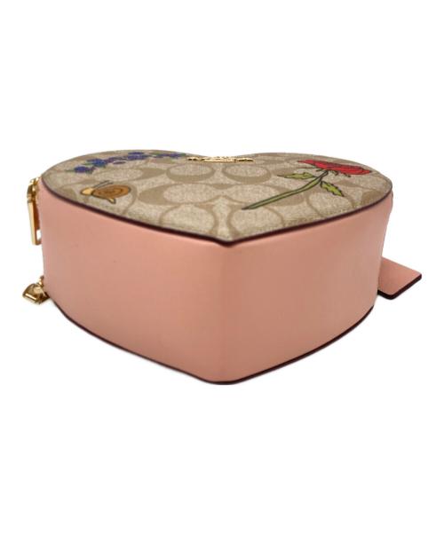 COACH（コーチ）COACH (コーチ) ハート クロスボディ シグネチャー キャンバス チェリー プリント ショルダーバッグ ピンクの古着・服飾アイテム