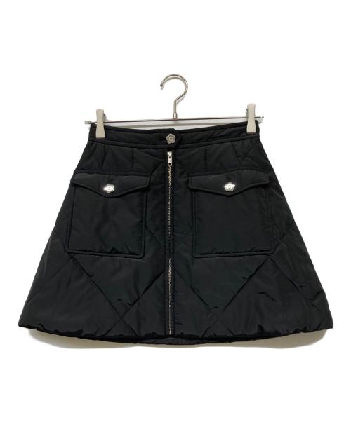 MARY QUANT（マリークヮント）MARY QUANT (マリークヮント) Lily Brown (リリーブラウン) デイジー釦キルトダウンミニスカート ブラック サイズ:ＦＲＥＥの古着・服飾アイテム