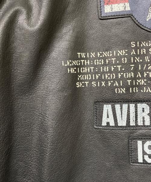 AVIREX（アヴィレックス）AVIREX (アヴィレックス) 40th ANNIV LEATHER MA-1 STREAK EAGLE/フォーティーテンス アニバーサリー レザー エムエーワン ストリーク イーグル ブラック サイズ:2XLの古着・服飾アイテム