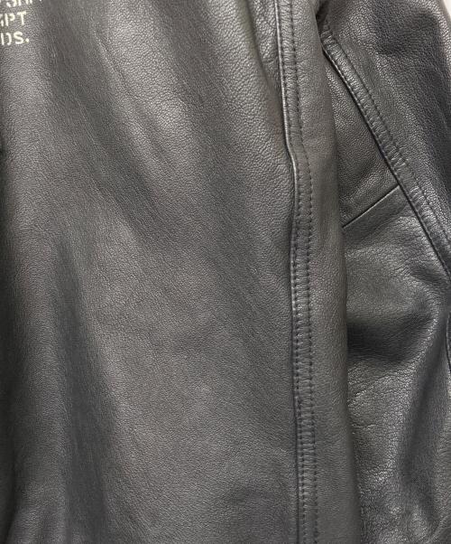 AVIREX（アヴィレックス）AVIREX (アヴィレックス) 40th ANNIV LEATHER MA-1 STREAK EAGLE/フォーティーテンス アニバーサリー レザー エムエーワン ストリーク イーグル ブラック サイズ:2XLの古着・服飾アイテム