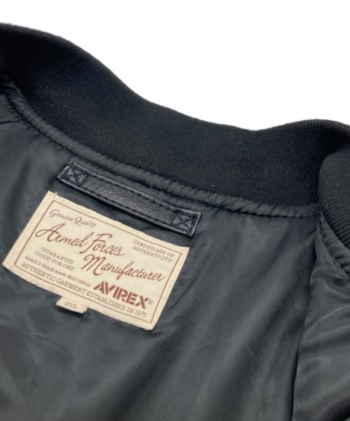 AVIREX（アヴィレックス）AVIREX (アヴィレックス) 40th ANNIV LEATHER MA-1 STREAK EAGLE/フォーティーテンス アニバーサリー レザー エムエーワン ストリーク イーグル ブラック サイズ:2XLの古着・服飾アイテム