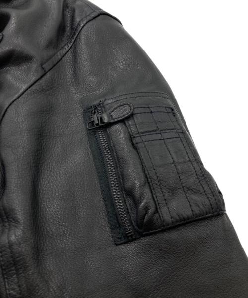 AVIREX（アヴィレックス）AVIREX (アヴィレックス) 40th ANNIV LEATHER MA-1 STREAK EAGLE/フォーティーテンス アニバーサリー レザー エムエーワン ストリーク イーグル ブラック サイズ:2XLの古着・服飾アイテム