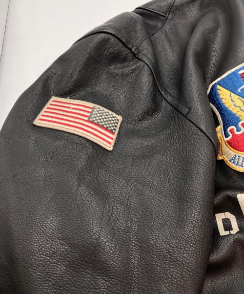 AVIREX（アヴィレックス）AVIREX (アヴィレックス) 40th ANNIV LEATHER MA-1 STREAK EAGLE/フォーティーテンス アニバーサリー レザー エムエーワン ストリーク イーグル ブラック サイズ:2XLの古着・服飾アイテム