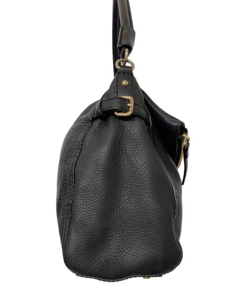 Kate Spade（ケイトスペード）Kate Spade (ケイトスペード) フラップレザーセミショルダーバッグ ブラックの古着・服飾アイテム