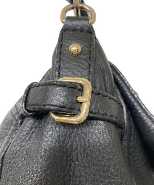 Kate Spade（ケイトスペード）Kate Spade (ケイトスペード) フラップレザーセミショルダーバッグ ブラックの古着・服飾アイテム