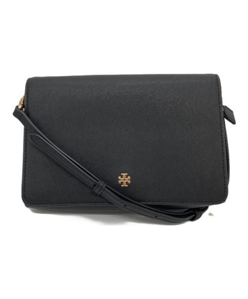 TORY BURCH（トリーバーチ）TORY BURCH (トリーバーチ) フラップショルダーバッグ ブラックの古着・服飾アイテム