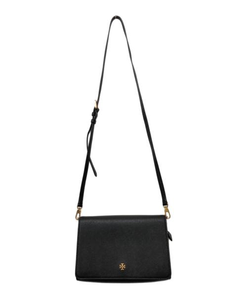 TORY BURCH（トリーバーチ）TORY BURCH (トリーバーチ) フラップショルダーバッグ ブラックの古着・服飾アイテム