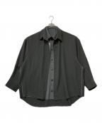 CODAコーダ）の古着「WOOL POLY 2IN1 DOPUBLE LAYERED REVERSIBLE HYBRUD SHIRT/ウール ポリ ツーインワン ダブル レイヤード リバーシブル ハイブリッド シャツ」｜グレー