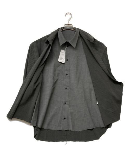 CODA（コーダ）CODA WOOL POLY 2IN1 DOPUBLE LAYERED REVERSIBLE HYBRUD SHIRT/ウール ポリ ツーインワン ダブル レイヤード リバーシブル ハイブリッド シャツ グレー サイズ:S 未使用品の古着・服飾アイテム