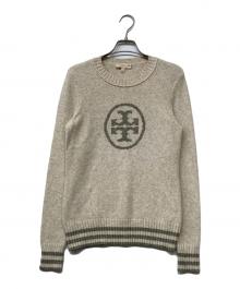 TORY BURCH（トリーバーチ）の古着「ラメロゴニット」｜ベージュ