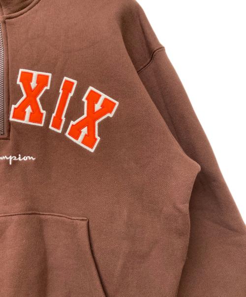 Champion（チャンピオン）Champion (チャンピオン) ハーフジップスウェット ブラウン サイズ:sizeMの古着・服飾アイテム