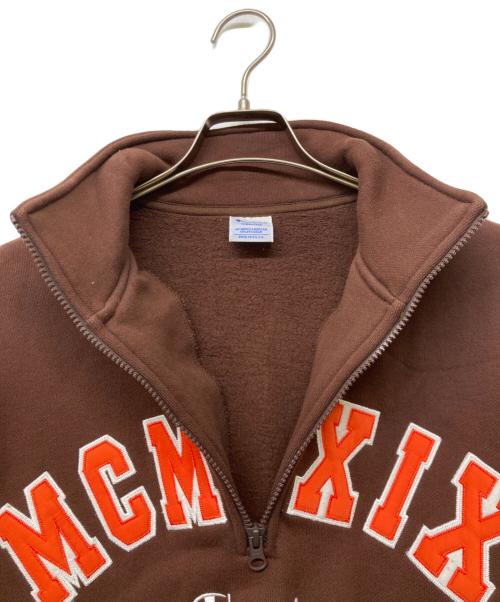 Champion（チャンピオン）Champion (チャンピオン) ハーフジップスウェット ブラウン サイズ:sizeMの古着・服飾アイテム