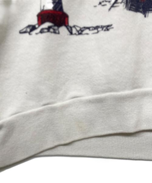 JERZEES（ジャージーズ）JERZEES (ジャージーズ) 90s ミシガンラグ 総柄スウェット ホワイト サイズ:Lの古着・服飾アイテム