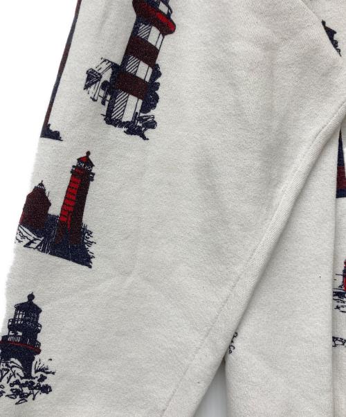 JERZEES（ジャージーズ）JERZEES (ジャージーズ) 90s ミシガンラグ 総柄スウェット ホワイト サイズ:Lの古着・服飾アイテム