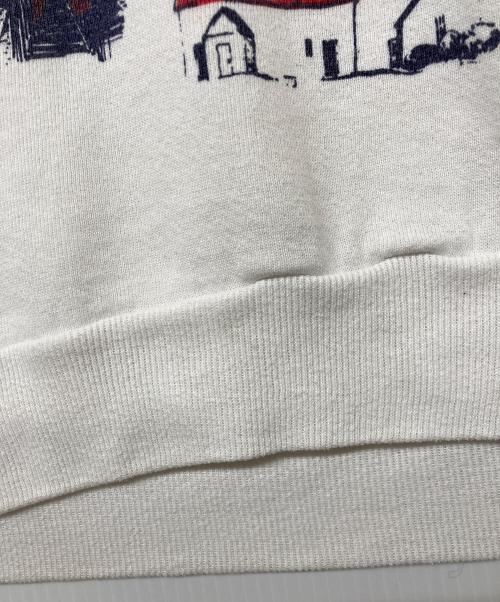 JERZEES（ジャージーズ）JERZEES (ジャージーズ) 90s ミシガンラグ 総柄スウェット ホワイト サイズ:Lの古着・服飾アイテム