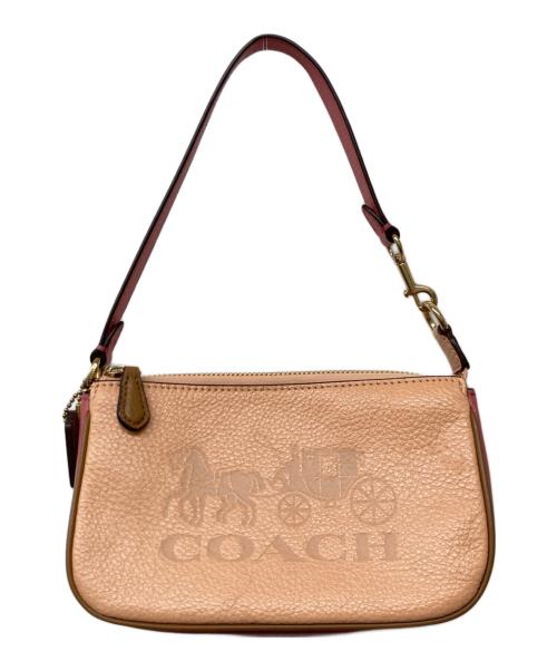 COACH（コーチ）COACH (コーチ) ノリータ 19 ホース＆キャリッジ リストレットポーチ ピンクの古着・服飾アイテム