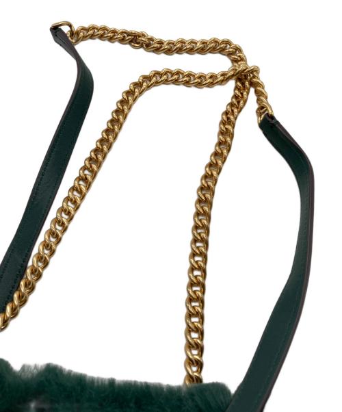 Kate Spade（ケイトスペード）Kate Spade (ケイトスペード) ファーチェーントートバッグ グリーンの古着・服飾アイテム