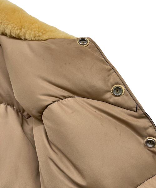 SUGAR CANE（シュガーケーン）SUGAR CANE (シュガーケーン) LEATHER YOKE T/C DOWN VEST/レザークロス ヨーク ティーシー ダウンベスト ネイビー サイズ:Lの古着・服飾アイテム
