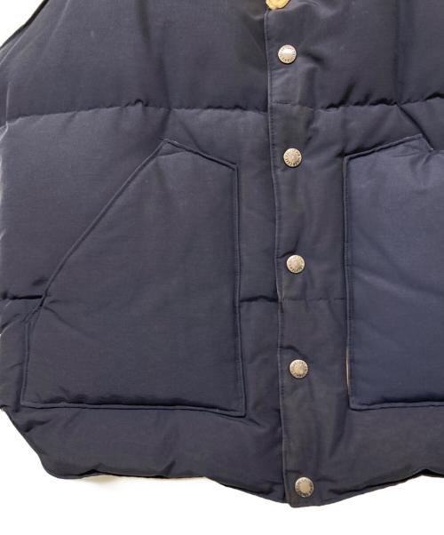 SUGAR CANE（シュガーケーン）SUGAR CANE (シュガーケーン) LEATHER YOKE T/C DOWN VEST/レザークロス ヨーク ティーシー ダウンベスト ネイビー サイズ:Lの古着・服飾アイテム