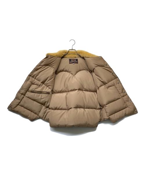 SUGAR CANE（シュガーケーン）SUGAR CANE (シュガーケーン) LEATHER YOKE T/C DOWN VEST/レザークロス ヨーク ティーシー ダウンベスト ネイビー サイズ:Lの古着・服飾アイテム