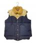 SUGAR CANE（シュガーケーン）の古着「LEATHER YOKE T/C DOWN VEST/レザークロス ヨーク ティーシー ダウンベスト」｜ネイビー