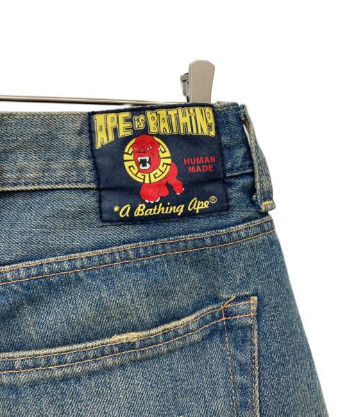 A BATHING APE（アベイシングエイプ）A BATHING APE (アベイシングエイプ) スター刺繍デニムパンツ ブルー サイズ:Sの古着・服飾アイテム