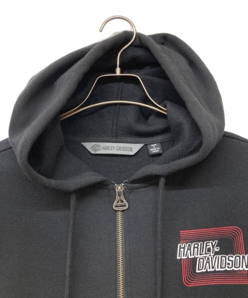 HARLEY-DAVIDSON（ハーレーダビッドソン）HARLEY-DAVIDSON (ハーレーダビッドソン) ジップパーカー ブラック サイズ:sizeSの古着・服飾アイテム