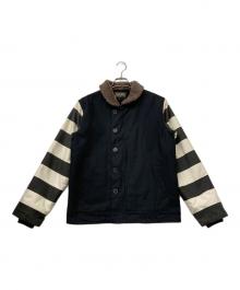 SKULL WORKS（スカルワークス）の古着「N-1 デッキジャケット」｜ブラック×ホワイト