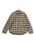 stussy（ステューシー）の古着「Quilted Lined Plaid Shirt(キルテッド　ラインド　プラッド　シャツ)」｜ブラック×イエロー