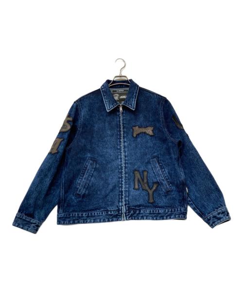 AVIREX（アヴィレックス）AVIREX (アヴィレックス) LEATHER PATCH DENIM JACKET(レザー パッチ デニム ジャケット) インディゴ サイズ:SIZELの古着・服飾アイテム