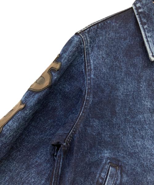 AVIREX（アヴィレックス）AVIREX (アヴィレックス) LEATHER PATCH DENIM JACKET(レザー パッチ デニム ジャケット) インディゴ サイズ:SIZELの古着・服飾アイテム