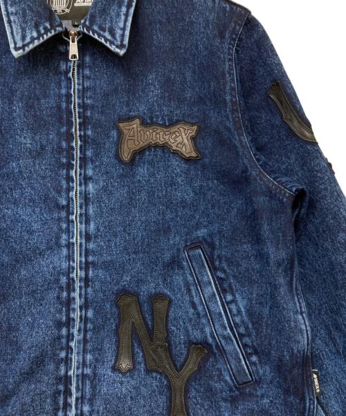 AVIREX（アヴィレックス）AVIREX (アヴィレックス) LEATHER PATCH DENIM JACKET(レザー パッチ デニム ジャケット) インディゴ サイズ:SIZELの古着・服飾アイテム