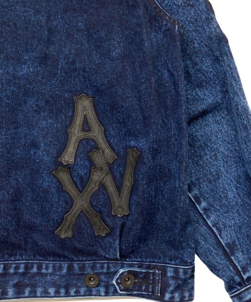 AVIREX（アヴィレックス）AVIREX (アヴィレックス) LEATHER PATCH DENIM JACKET(レザー パッチ デニム ジャケット) インディゴ サイズ:SIZELの古着・服飾アイテム