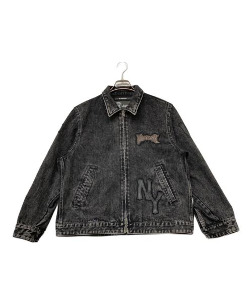 AVIREX（アヴィレックス）AVIREX (アヴィレックス) LEATHER PATCH DENIM JACKET(レザー パッチ デニム ジャケット) ブラック サイズ:SIZELの古着・服飾アイテム
