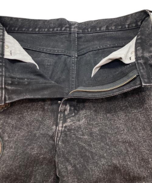 AVIREX（アヴィレックス）AVIREX (アヴィレックス) LEATHER PATCH DENIM PANTS(レザー パッチ デニム パンツ) ブラック サイズ:SIZELの古着・服飾アイテム
