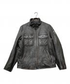 AVIREXアヴィレックス）の古着「SHEEP SKIN STAND RIDERS JACKET(シープスキン スタンド ライダース ジャケット)」｜ブラック