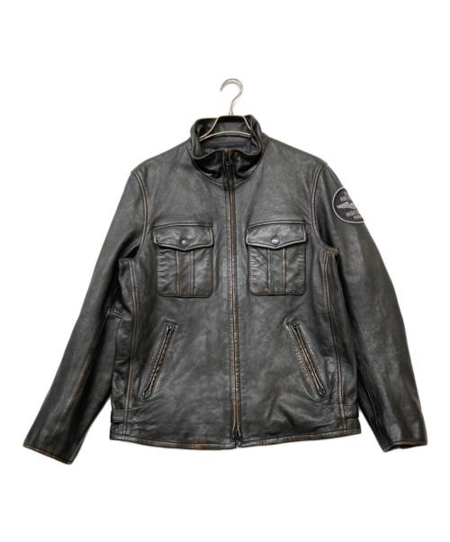 AVIREX（アヴィレックス）AVIREX (アヴィレックス) SHEEP SKIN STAND RIDERS JACKET(シープスキン スタンド ライダース ジャケット) ブラック サイズ:sizeXLの古着・服飾アイテム