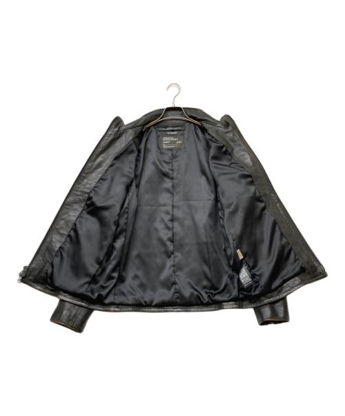 AVIREX（アヴィレックス）AVIREX (アヴィレックス) SHEEP SKIN STAND RIDERS JACKET(シープスキン スタンド ライダース ジャケット) ブラック サイズ:sizeXLの古着・服飾アイテム