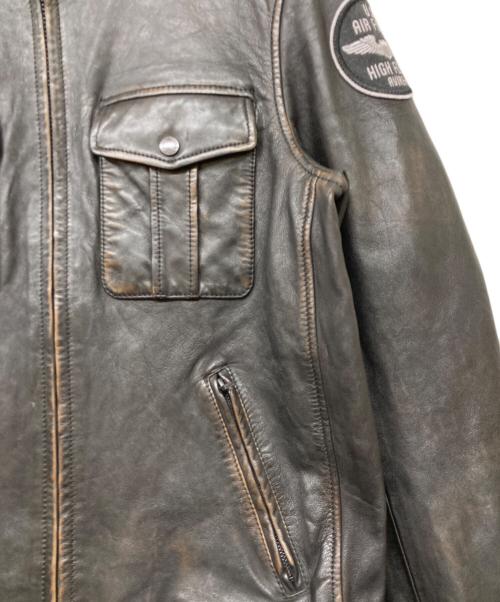 AVIREX（アヴィレックス）AVIREX (アヴィレックス) SHEEP SKIN STAND RIDERS JACKET(シープスキン スタンド ライダース ジャケット) ブラック サイズ:sizeXLの古着・服飾アイテム