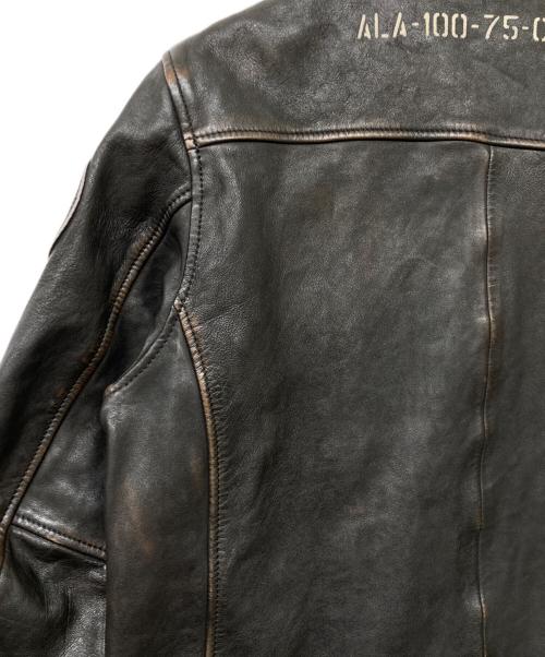 AVIREX（アヴィレックス）AVIREX (アヴィレックス) SHEEP SKIN STAND RIDERS JACKET(シープスキン スタンド ライダース ジャケット) ブラック サイズ:sizeXLの古着・服飾アイテム