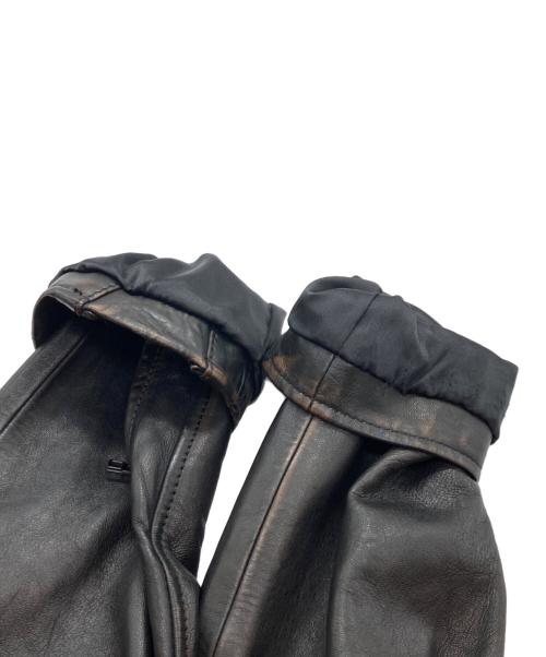 AVIREX（アヴィレックス）AVIREX (アヴィレックス) SHEEP SKIN STAND RIDERS JACKET(シープスキン スタンド ライダース ジャケット) ブラック サイズ:sizeXLの古着・服飾アイテム