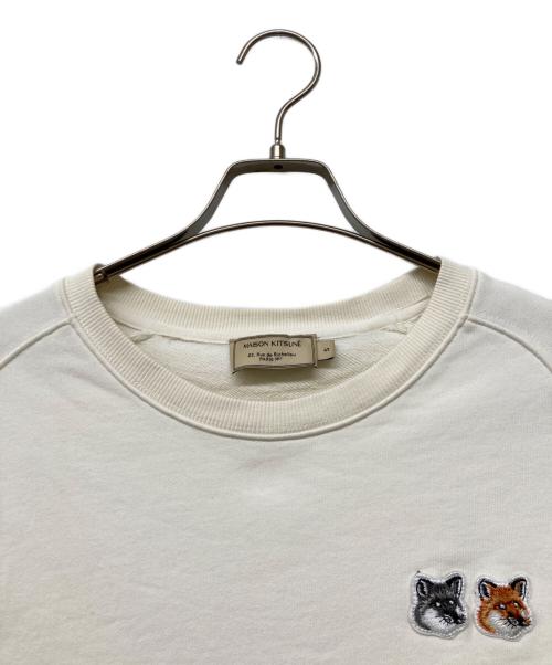 maison kitsune（メゾンキツネ）maison kitsune (メゾンキツネ) FOX PATCH クルーネックスウェット ホワイト サイズ:Sの古着・服飾アイテム