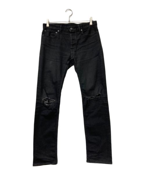 MINEDENIM（マインデニム）MINEDENIM (マインデニム) Slim STR 5pocket OWS(スリム　ストレッチ　ファイブポケット　ワンウォッシュ) ブラック サイズ:サイズ32の古着・服飾アイテム