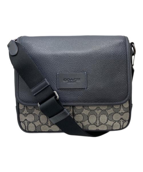 COACH（コーチ）COACH (コーチ) シグネチャースプリントマップバッグ ベージュ×ネイビーの古着・服飾アイテム