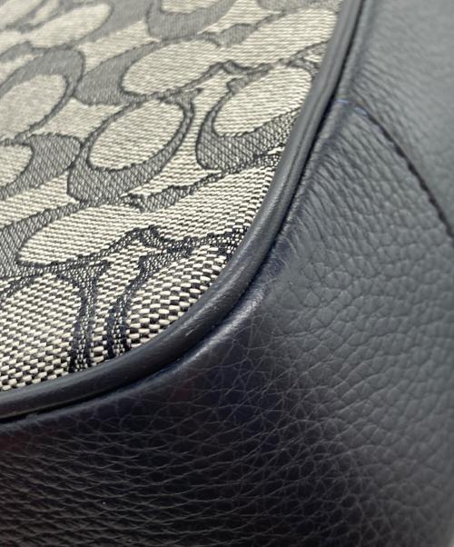 COACH（コーチ）COACH (コーチ) シグネチャースプリントマップバッグ ベージュ×ネイビーの古着・服飾アイテム