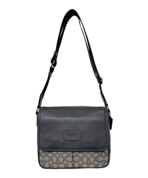 COACH（コーチ）COACH (コーチ) シグネチャースプリントマップバッグ ベージュ×ネイビーの古着・服飾アイテム