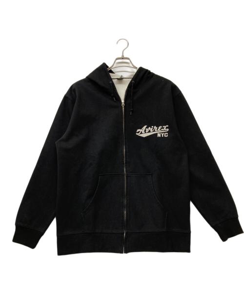AVIREX（アヴィレックス）AVIREX (アヴィレックス) ジップパーカー ブラック サイズ:2XLの古着・服飾アイテム