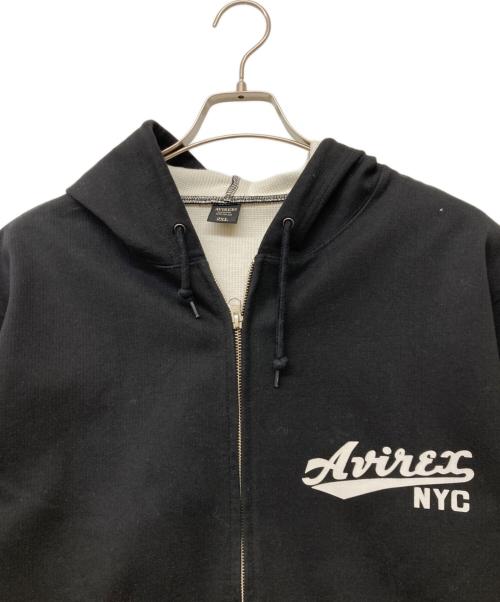 AVIREX（アヴィレックス）AVIREX (アヴィレックス) ジップパーカー ブラック サイズ:2XLの古着・服飾アイテム